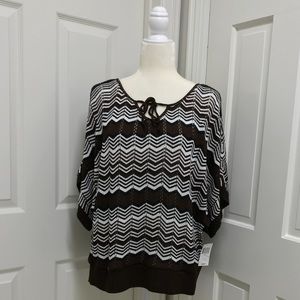 Women’s Chevron Dolman Sleeve Sweater - 1X